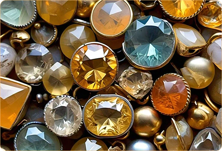 Assorted gemstones and diamond jewelry stones for evaluation