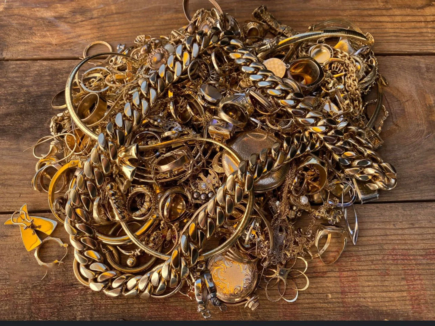 Gold jewelry ready for appraisal evaluation
