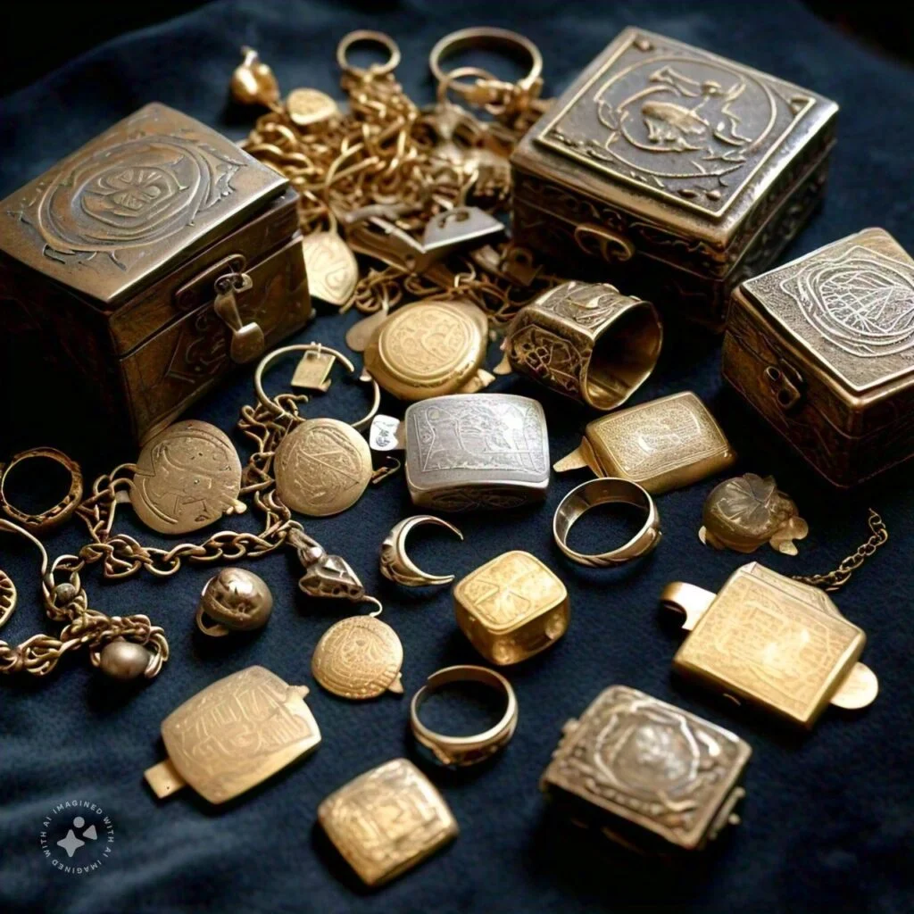 Antique jewelry and diamond pieces ready for evaluation