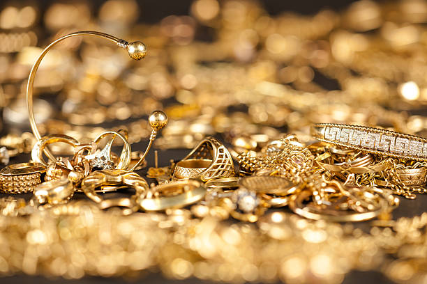 Scrap gold jewelry being inspected